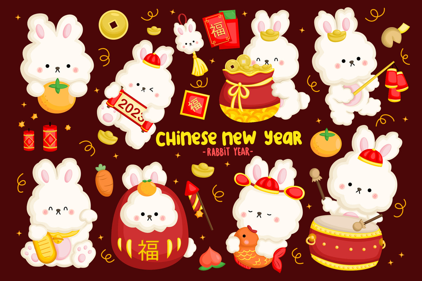 Year of the Rabbit Clipart - Chinese New Year Clip Art