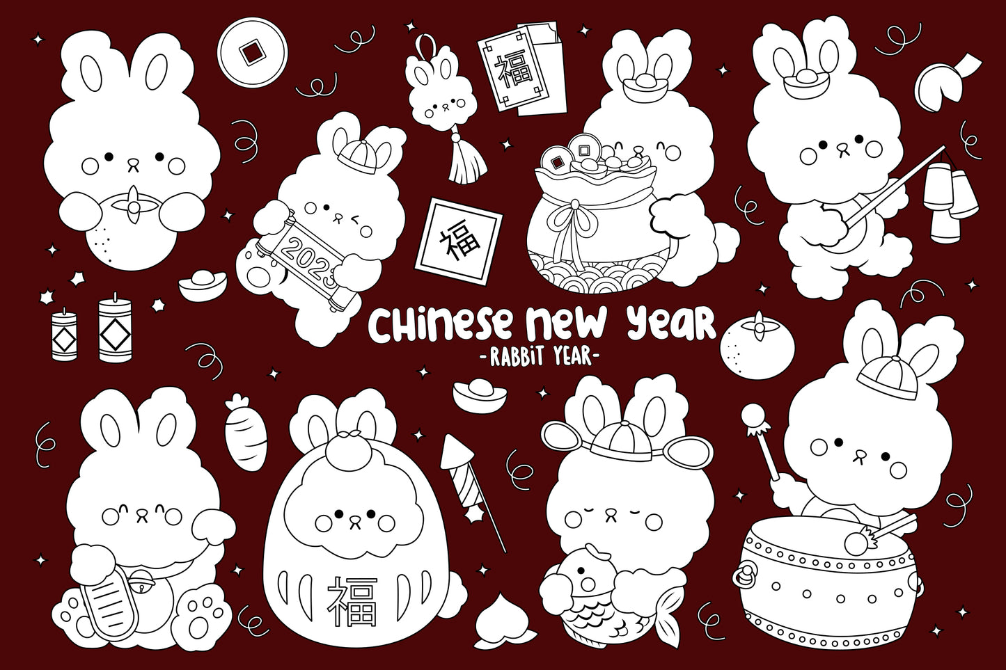 Year of the Rabbit Clipart - Chinese New Year Clip Art