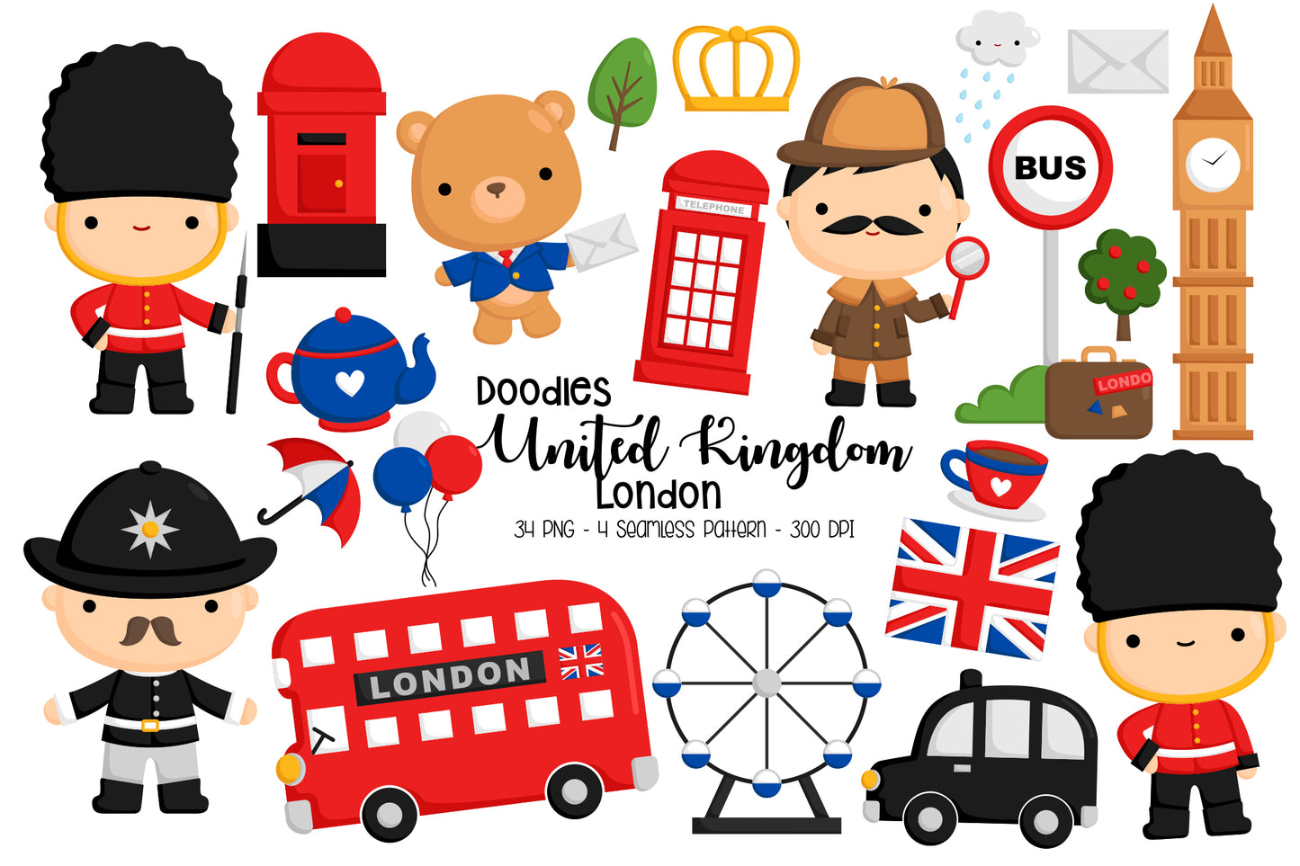 Doodle United Kingdom Cute Clipart