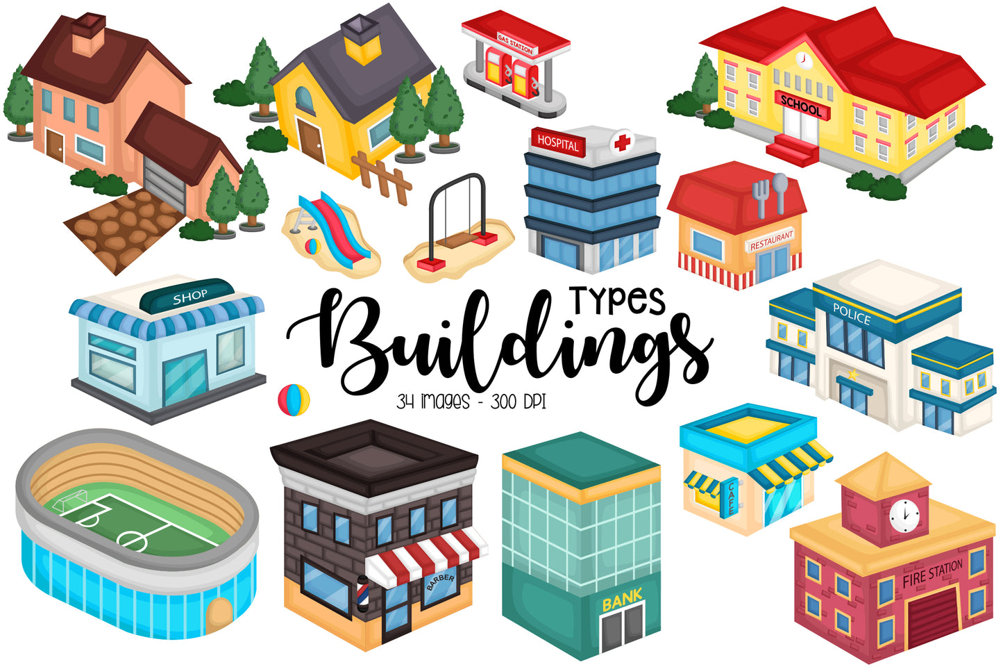 Buildings Clipart - Neighbourhood Clip Art