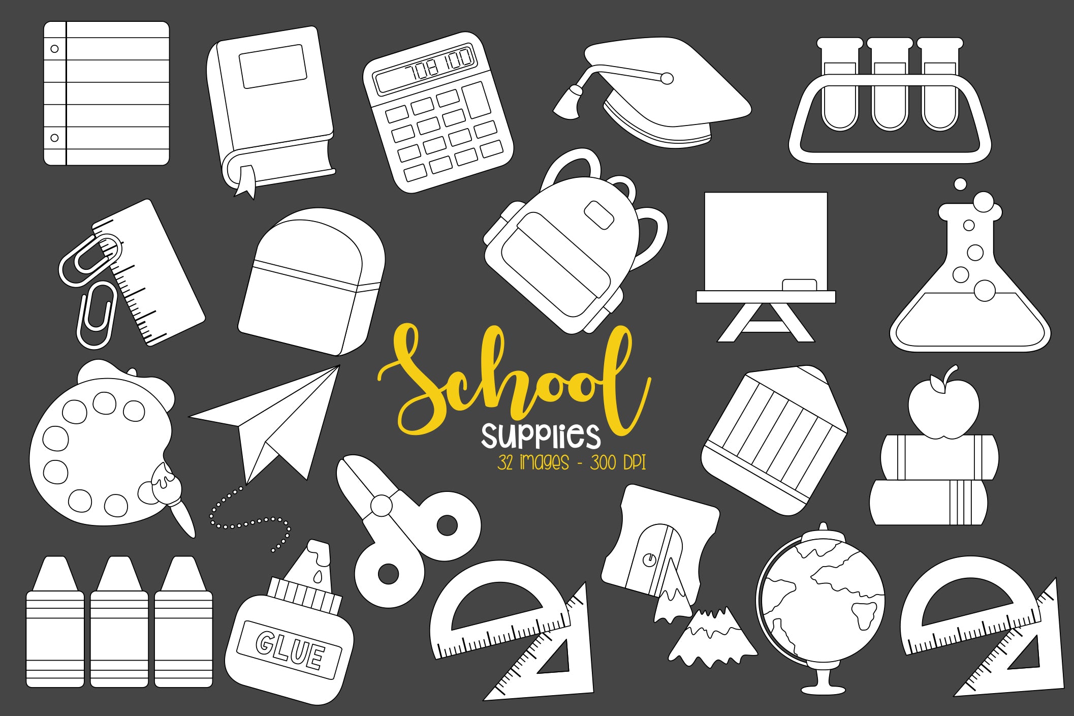 School Supplies Clip Art - School Supplies Images - Vector Clip Art