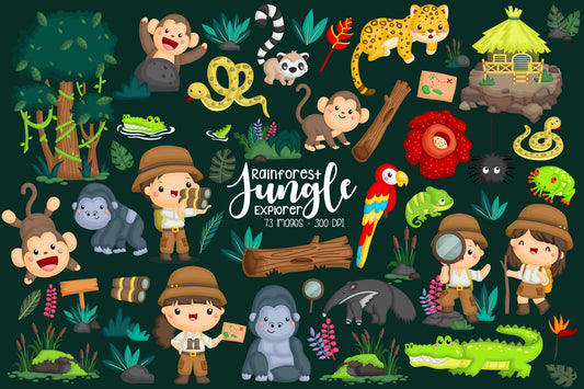 Rainforest Jungle Clipart - Explorer Clip Art