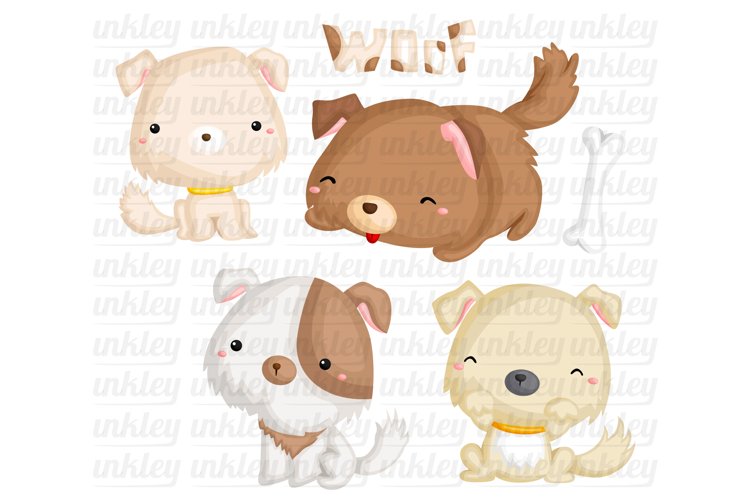 Dog and Puppies Clipart - Cute Animal Clip Art