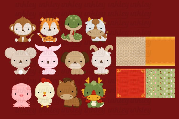 Doodle Chinese Zodiac Clipart - Cute Animal Clip Art