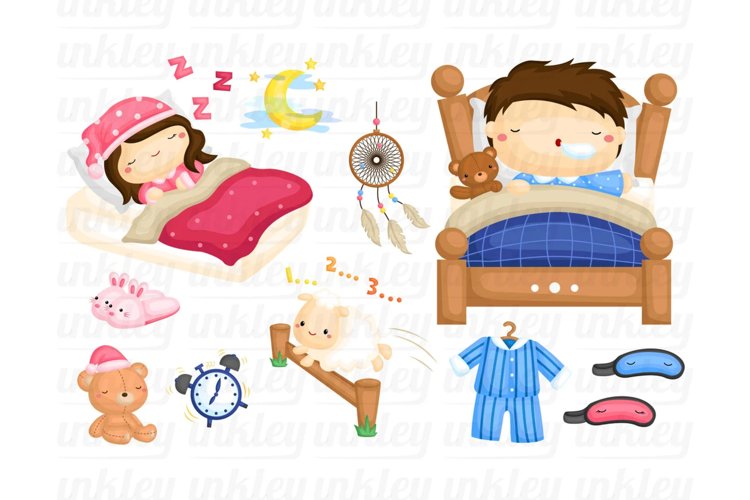 Sleeping Kids Clipart - Cute Kid Clip Art