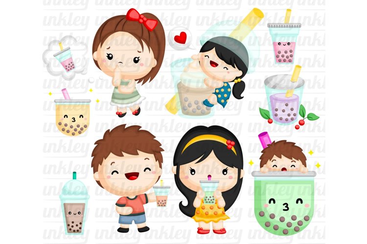 Bubble Tea Clipart - Cute Kids Clip Art