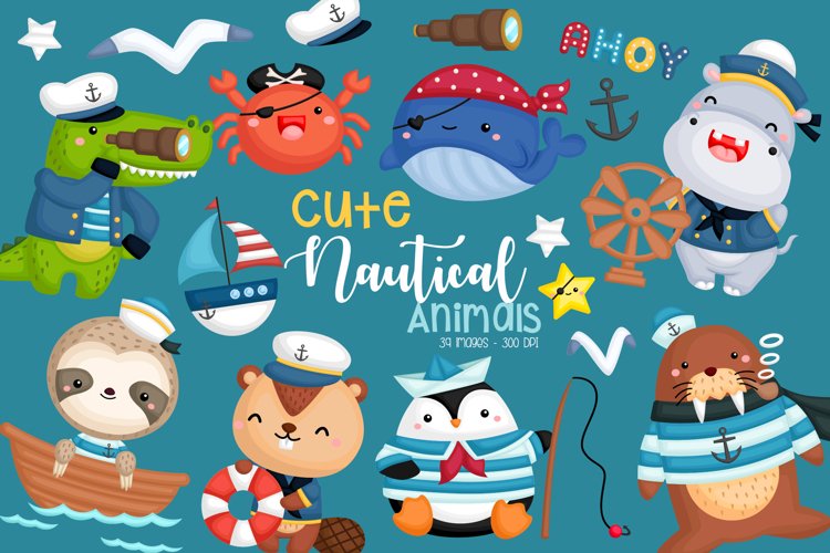 Nautical Animals Clipart - Sealife Clip Art