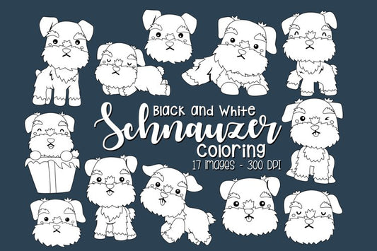 Black and White Coloring Schnauzer