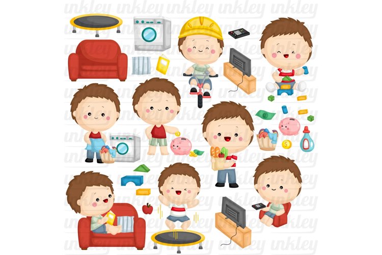 Boy Activity Clipart - Cute Kid Clip Art