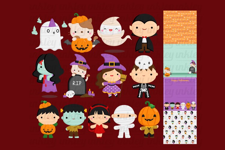 Doodle Halloween Character Clipart - Cute Halloween Clip Art