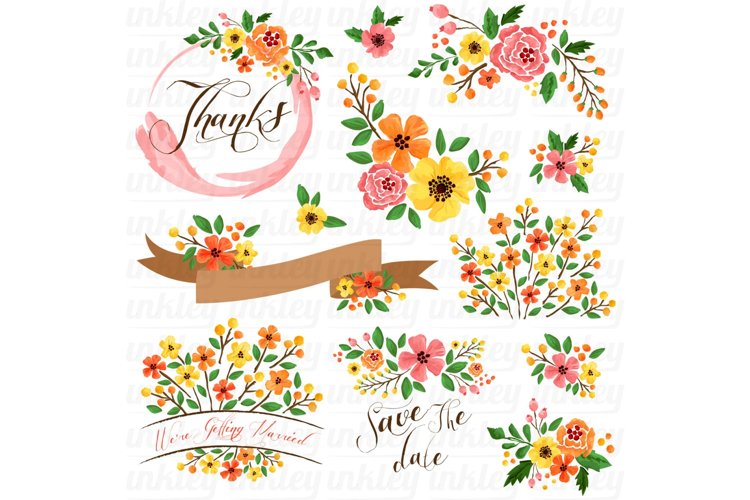 Yellow Flower Clipart - Flower Wreath Clip Art
