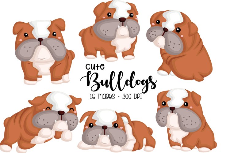 Bulldog Breed Clipart - Cute Dog Clipart