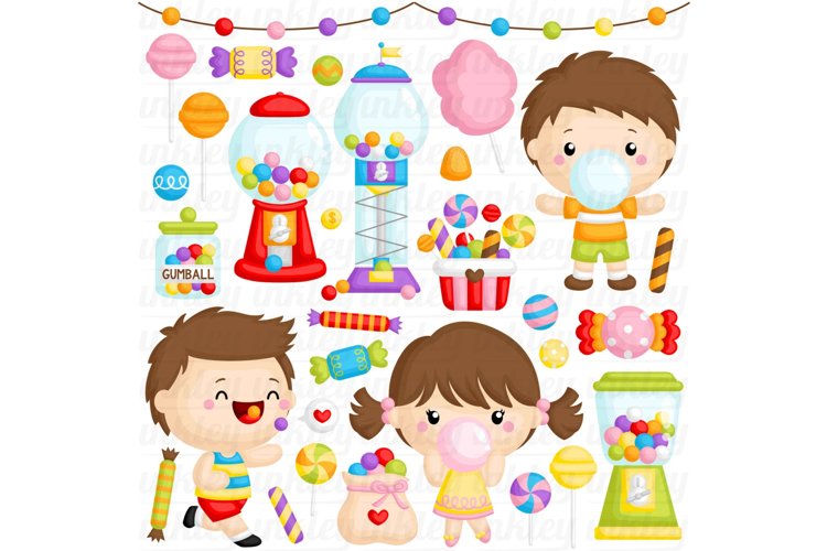Bubblegum and Kids Clipart - Cute Kids Clip Art