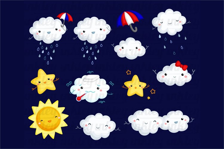 Weather Icon Clipart - Many Type of Weather Clip Art