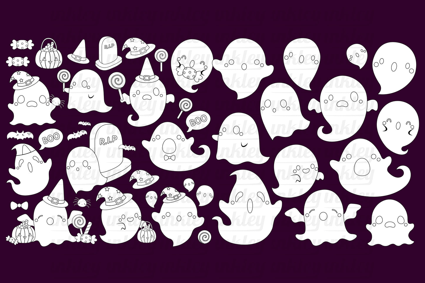 Halloween Ghost Clipart - Cute Ghost Clip Art Coloring