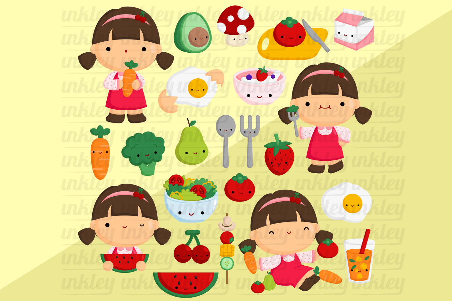 Kids Eating Healthy Food Clipart - Fresh Food Clip Art