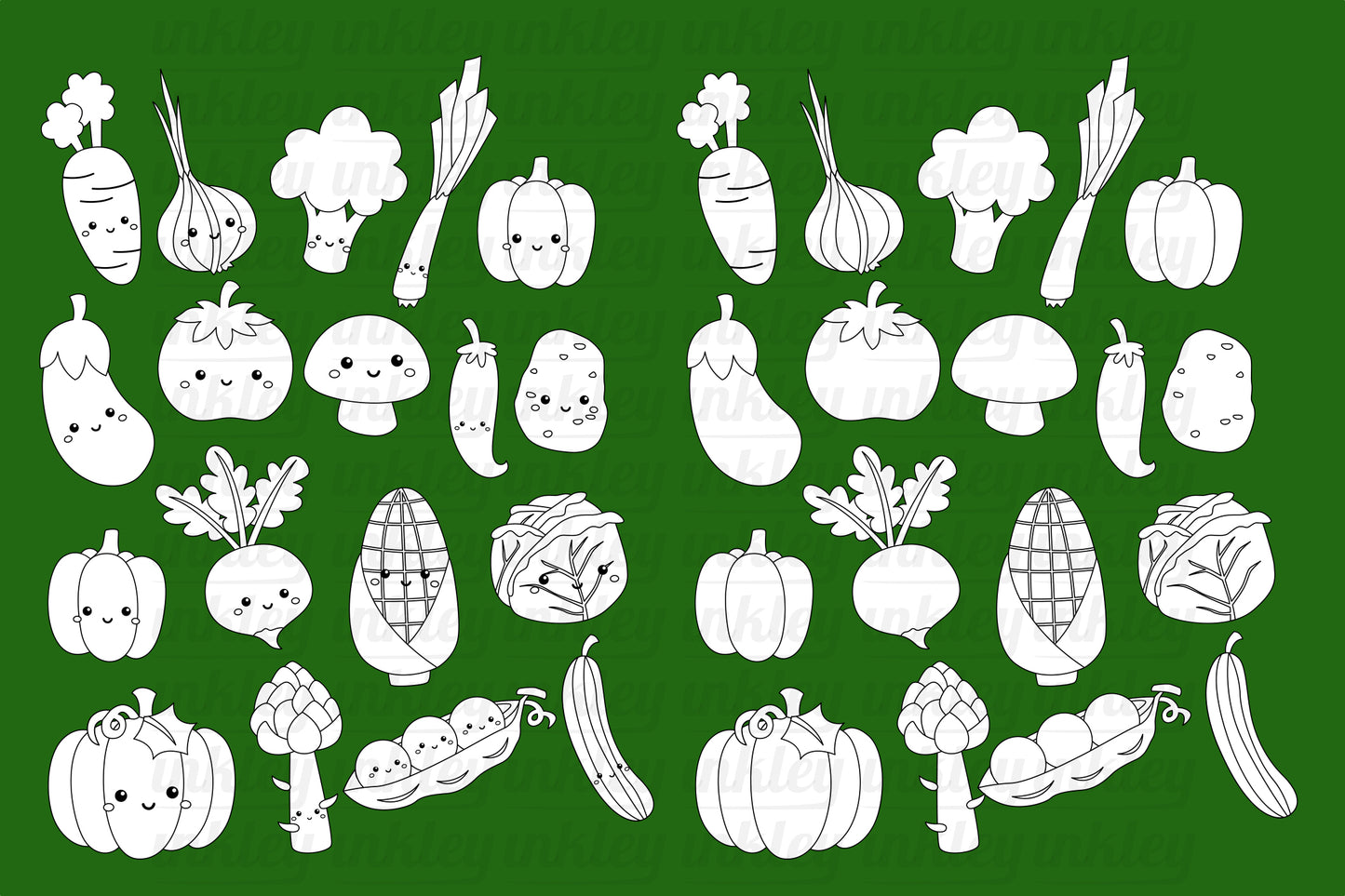 Vegetables Clipart - Food Clip Art Coloring