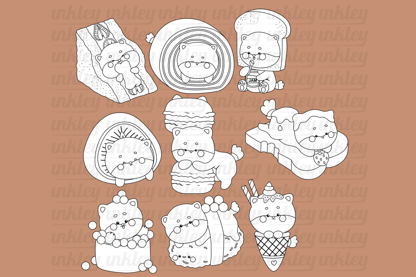 Cute Food Clipart - Cute Dog Clip Art Coloring