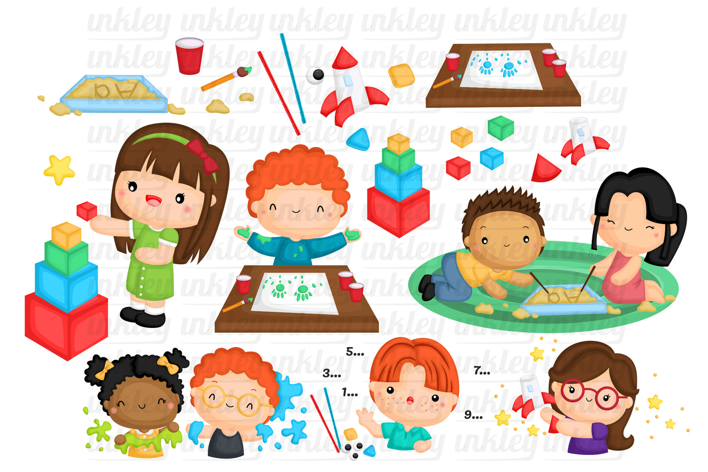 Cute Kids Art and Craft Clipart