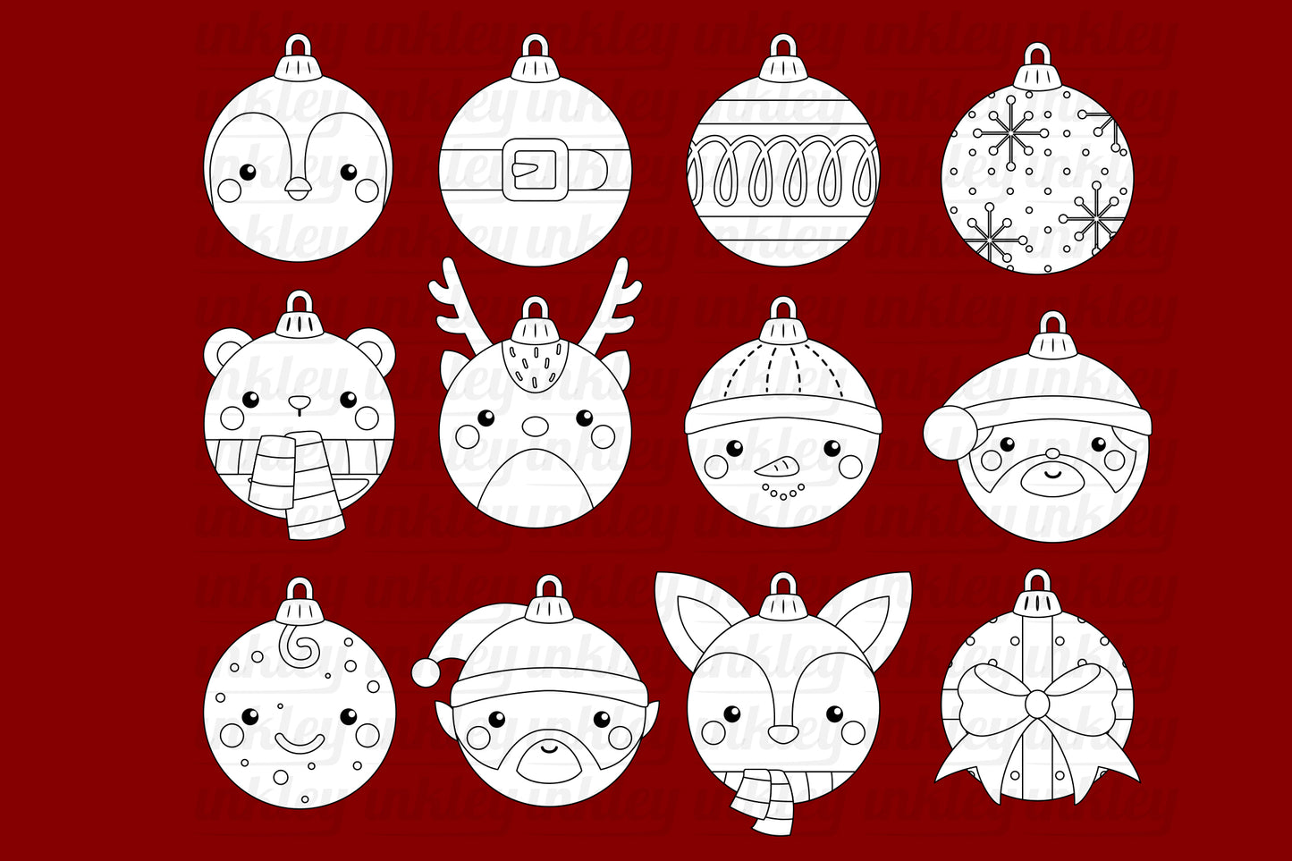 Christmas Decoration Clipart - Christmas Ball Coloring