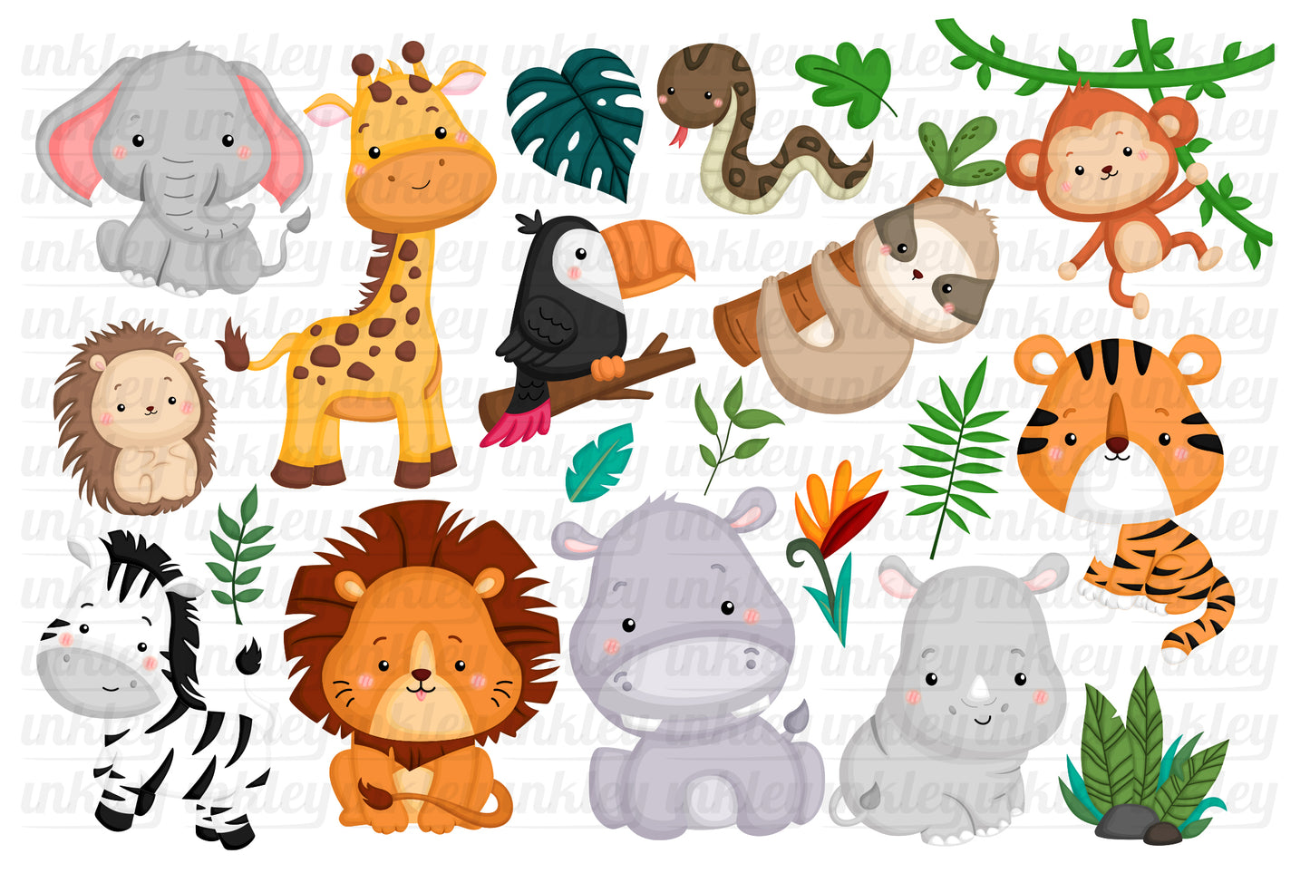 Jungle Animal Clipart - Cute Animal - Safari Clipart