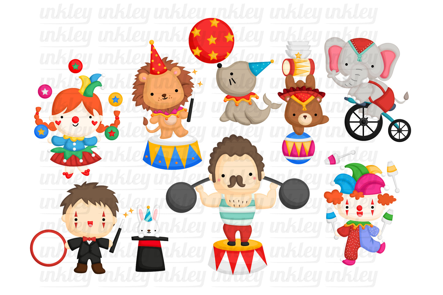 Circus Carnival Clipart - Cute Circus Animal Clip Art