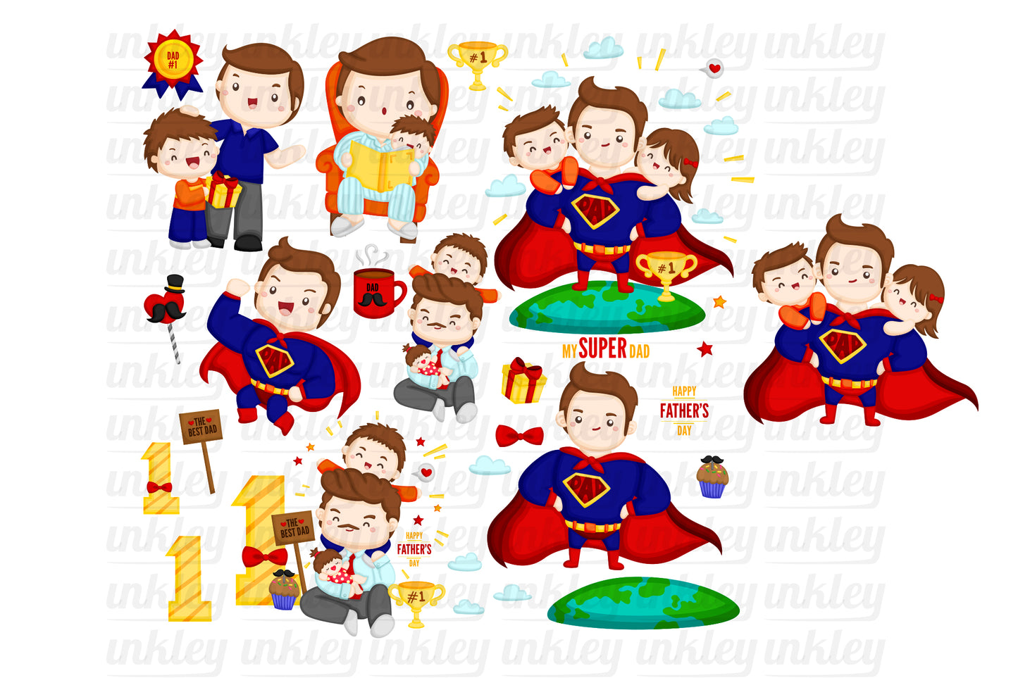 Father's Day Clipart - Cute Family Clip Art