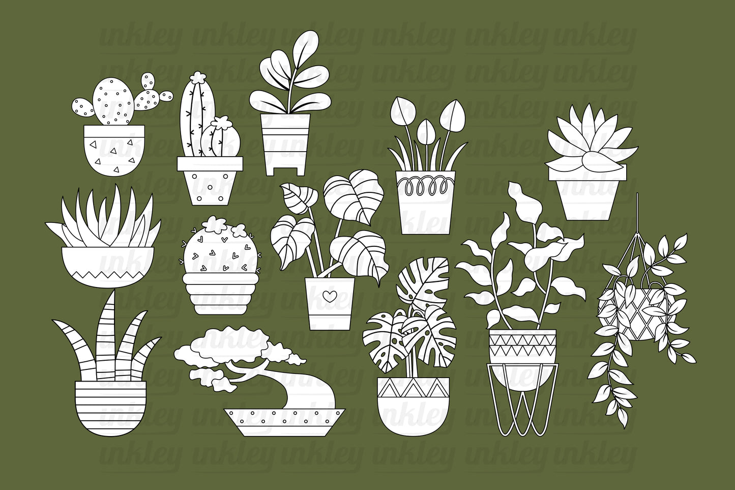 Home Plant Clipart - Cute Cactus Clip Art Coloring