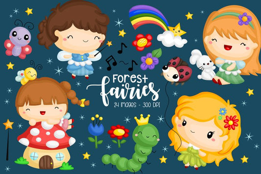 Forest Fairy Clipart - Cute Fairy Clip Art