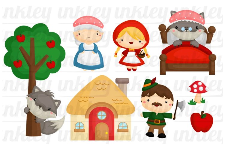 Little Red Riding Hood Clipart - Kids Story Clip Art