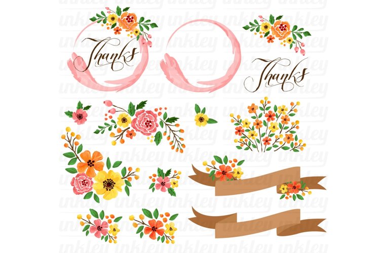 Yellow Flower Clipart - Flower Wreath Clip Art