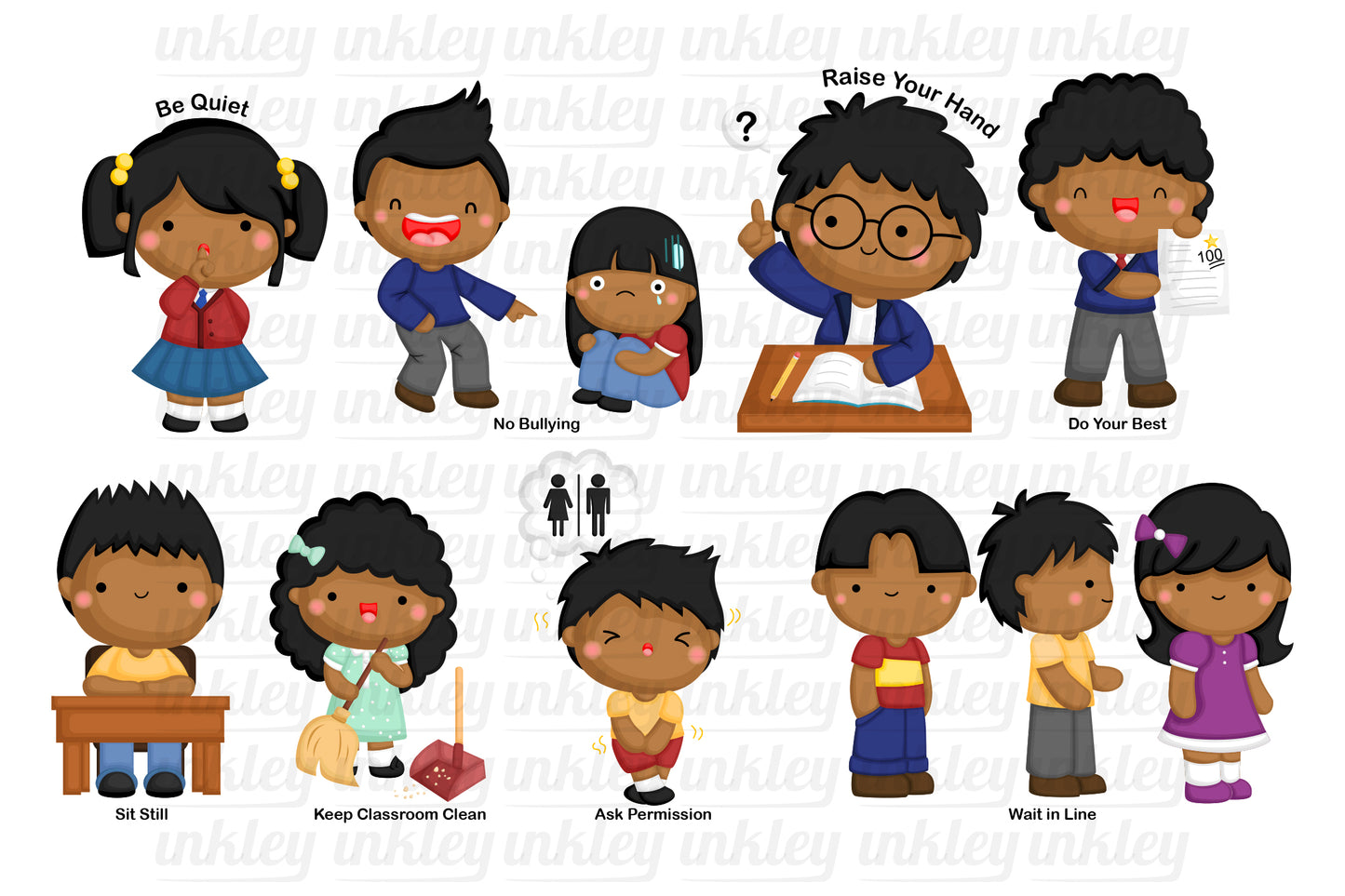 School Good Behavior Clipart - Etiquette Clip Art