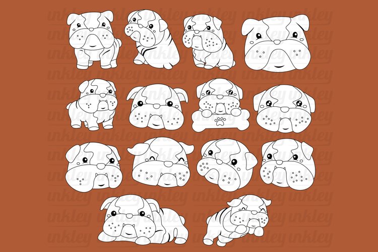 Black and White Coloring Bulldog