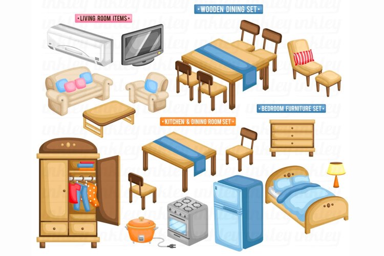 Furniture in House Clipart - Living Room Clip Art