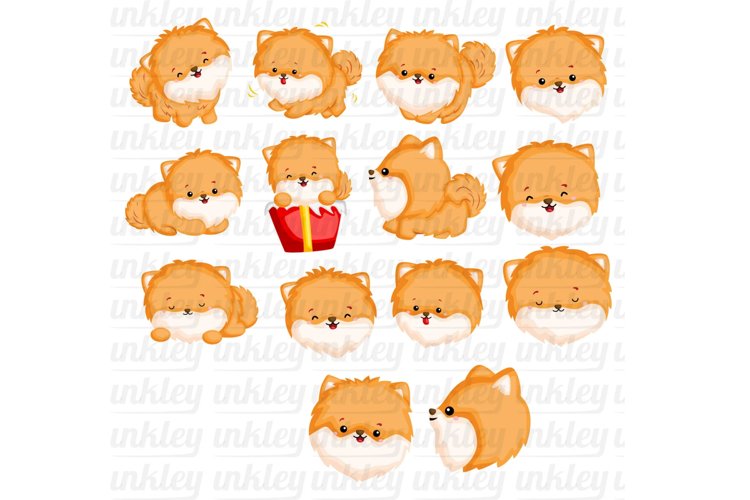 Cute Pomeranian Clipart - Dog Breed Clip Art
