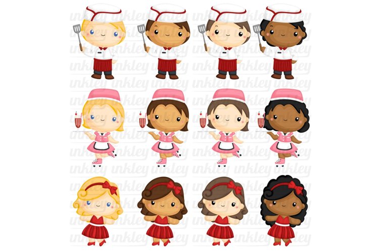 Retro Diner Clipart - Fast Food Clip Art - Restaurant Diner