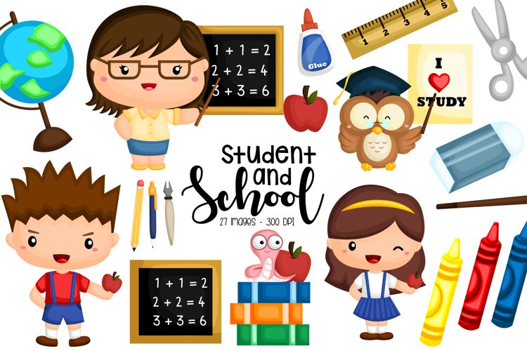School Activity Clipart - Learning and Study Clip Art