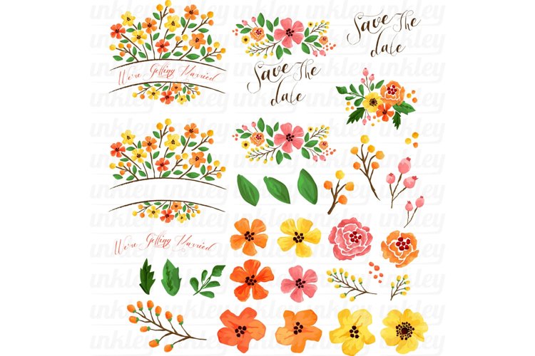 Yellow Flower Clipart - Flower Wreath Clip Art
