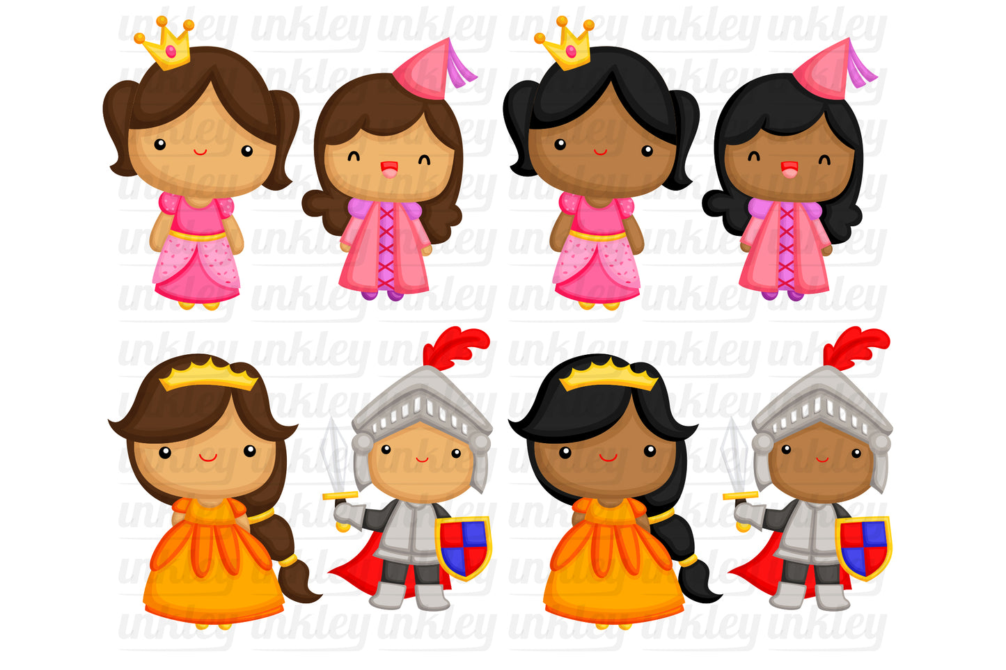 Princess and Knight Clipart - Cute Dragon Clip Art
