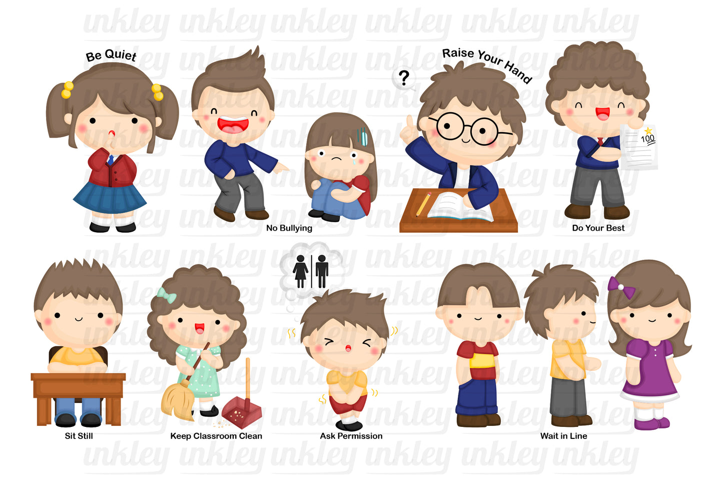 School Good Behavior Clipart - Etiquette Clip Art