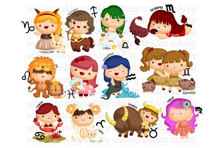 Zodiac Sign Clipart - Cute Zodiac Clip Art