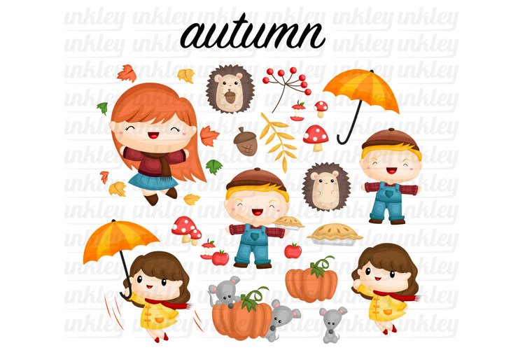 Autumn Season Clipart - Cute Kids Clip Art