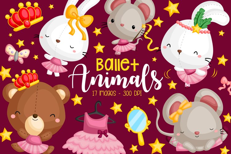 Animal Doing Ballet Clipart - Woodland Animal Clip Art
