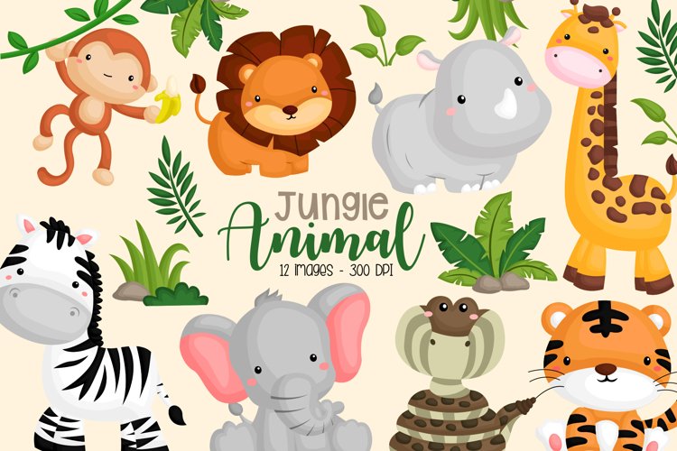 Jungle Animal Clipart - Cute Animal - Safari Clipart