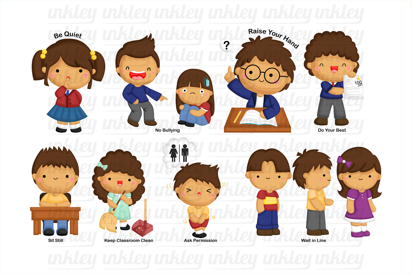 School Good Behavior Clipart - Etiquette Clip Art