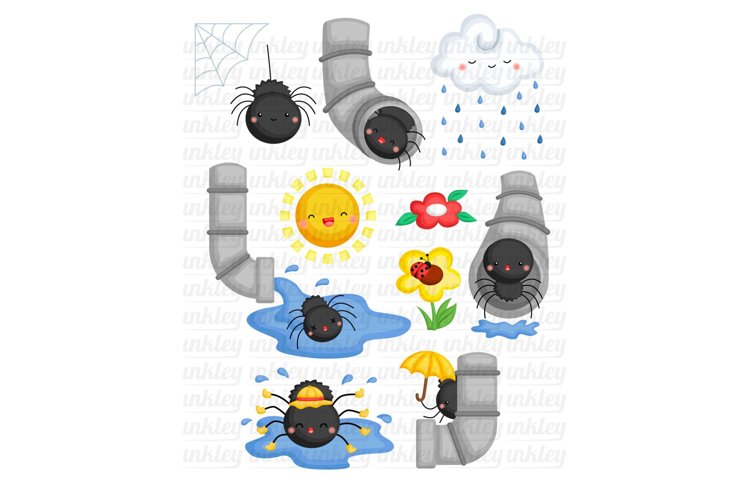 Itsy Bitsy Spider Clipart - Cute Story Clip Art