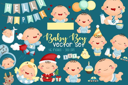 Cute Baby Boy Clipart - Cute Babies Clip Art