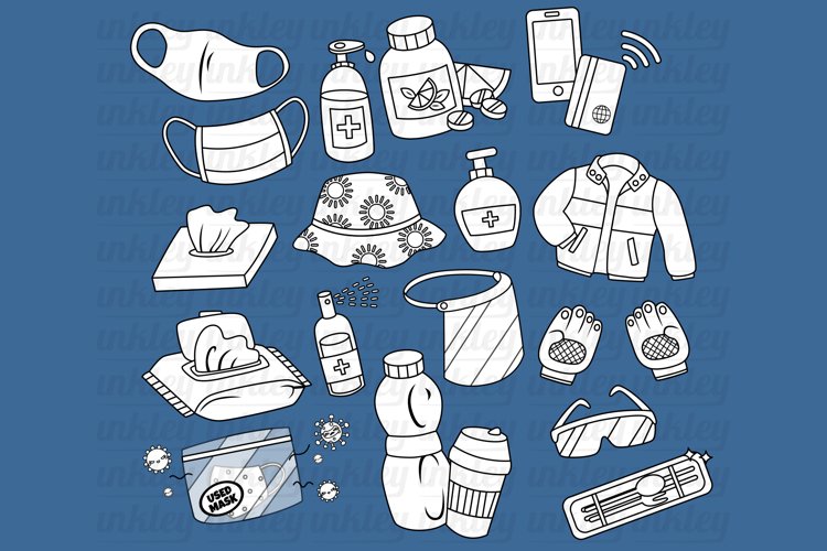 Black and White Coloring Essential Items