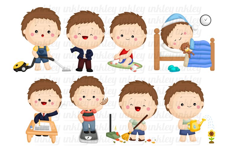 Boy Activity Clipart - Cute Kid Clip Art