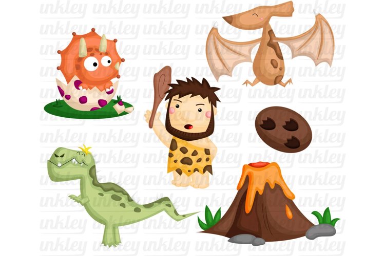 Cute Dinosaur Clipart - Prehistoric Era Clip Art